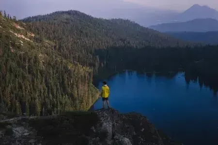 Hiker in Mt. Shasta region